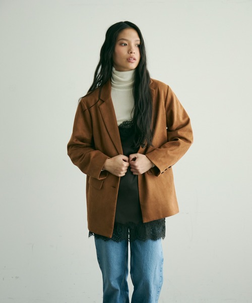 セール】スエードライクテーラージャケット（テーラードジャケット