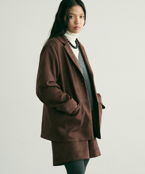 セール】スエードライクテーラージャケット（テーラードジャケット
