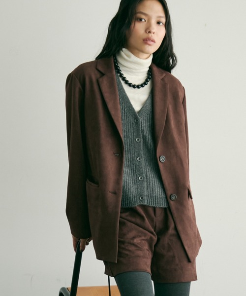 セール】スエードライクテーラージャケット（テーラードジャケット