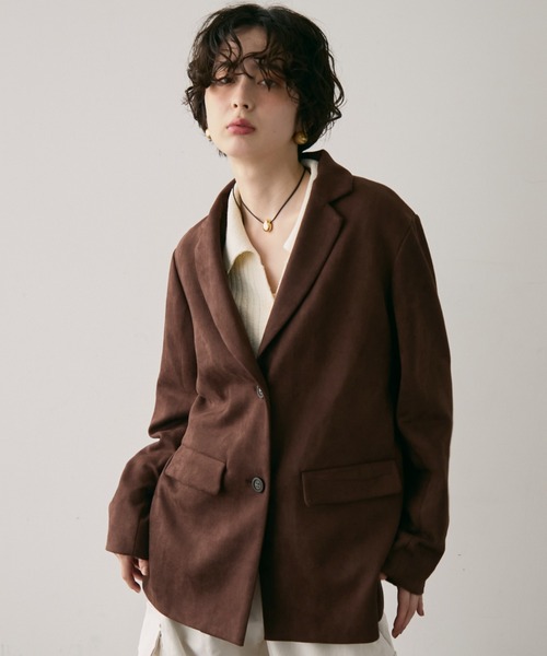 セール】スエードライクテーラージャケット（テーラードジャケット