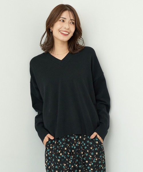 FOUND GOOD(ファウンドグッド)の「マイラクVネックニット(ニット/セーター・レディース・ピンク系2/ブルー系5/グレー系5/ブラック・S/M/L)」の7枚目の写真