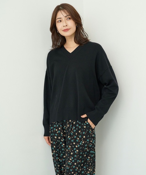 FOUND GOOD(ファウンドグッド)の「マイラクVネックニット(ニット/セーター・レディース・ピンク系2/ブルー系5/グレー系5/ブラック・S/M/L)」の8枚目の写真