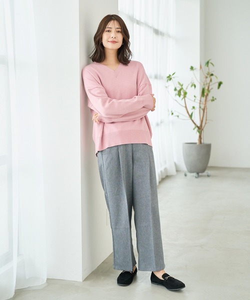 FOUND GOOD(ファウンドグッド)の「マイラクVネックニット(ニット/セーター・レディース・ピンク系2/ブルー系5/グレー系5/ブラック・S/M/L)」の16枚目の写真