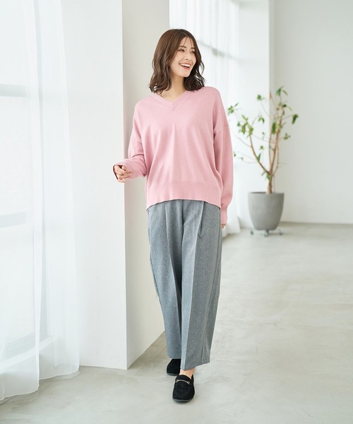 FOUND GOOD(ファウンドグッド)の「マイラクVネックニット(ニット/セーター・レディース・ピンク系2/ブルー系5/グレー系5/ブラック・S/M/L)」の17枚目の写真