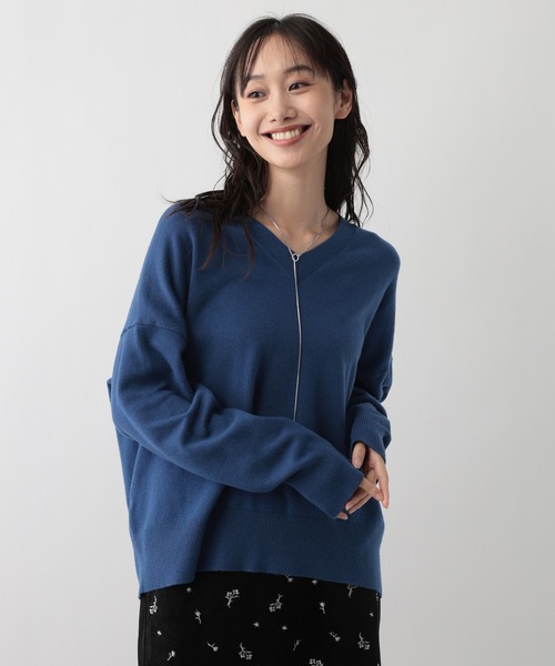 FOUND GOOD(ファウンドグッド)の「マイラクVネックニット(ニット/セーター・レディース・ピンク系2/ブルー系5/グレー系5/ブラック・S/M/L)」の22枚目の写真