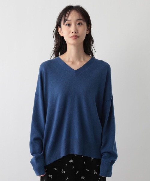 【新品未使用品】TFW49 ネイビー ラウンドネックニット　M Lui's（ルイス） セーター ニット 「Neucon/ニューコン」ツイストZIP