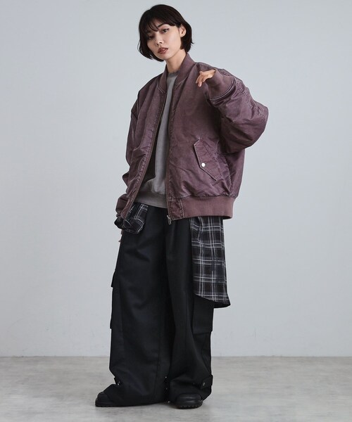 tk.TAKEO KIKUCHI（ティーケータケオキクチ）の「ヴィンテージライクMA‐1（ブルゾン・メンズ・グレー/ベビーピンク/ブラック・01/02/03）」の16枚目の写真