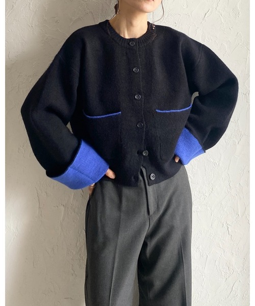 She's Closet（シーズクローゼット）の「ショート丈長袖配色バイカラー