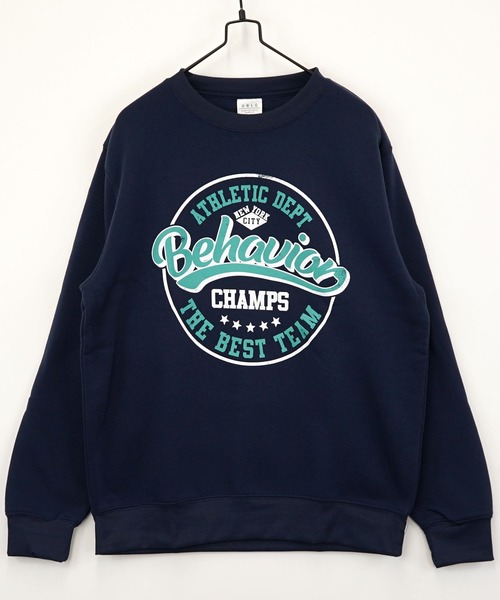 Burner(バーナー)の「【GROOVY STORE】アメカジ裏起毛スウェットクルー(スウェット・メンズ・ブラック/ブラック系その他2/グレイッシュベージュ/ホワイト×グレー/ブラック系その他3/杢グレー/ダークグリーン/ネイビー系2/ダークグリーン系2/ネイビー/ホワイト系その他/バーガンディー/ダークグリーン系3/ブラック系その他4/オフホワイト/スミクロ・M/L/LL)」の2枚目の写真
