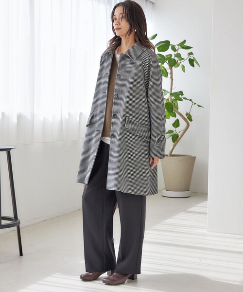 SHIPS（シップス）の「千鳥 / ソリッド ウール メルトン ステンカラー