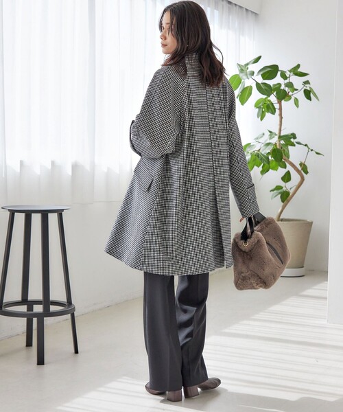 SHIPS（シップス）の「千鳥 / ソリッド ウール メルトン ステンカラー