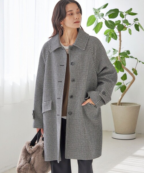 セール】千鳥 / ソリッド ウール メルトン ステンカラー コート