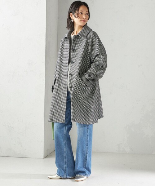 セール】千鳥 / ソリッド ウール メルトン ステンカラー コート