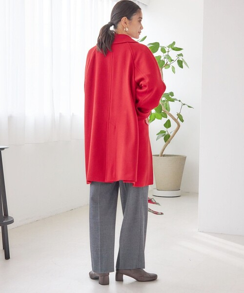 千鳥 / ソリッド ウール メルトン ステンカラー コート（ステンカラー