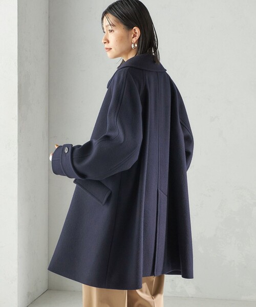 千鳥 / ソリッド ウール メルトン ステンカラー コート（ステンカラー