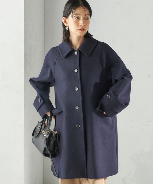 SHIPS（シップス）の「千鳥 / ソリッド ウール メルトン ステンカラー