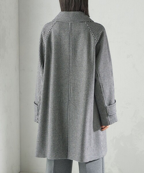 ソウソウ　タグ付き新品　綾織 角袖ステンカラーコート／濡羽色×芍薬 ソウソウ タグ付き新品 綾織 角袖ステンカラーコート／濡羽色×芍薬