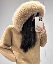 HALEY PESCA/【取り外し可】ボリュームフェイクファー ニットパーカー