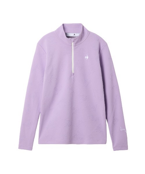 le coq sportif GOLF(ルコックスポルティフゴルフ)の「【le coq sportif GOLF】長袖ハーフジップモックネックシャツ ゴルフウェア(Tシャツ/カットソー・レディース・ネイビー/パープル/ホワイト・S/M/L/XL)」の3枚目の写真