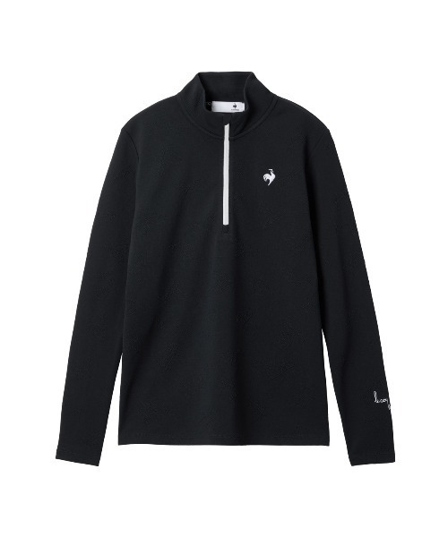 le coq sportif GOLF(ルコックスポルティフゴルフ)の「【le coq sportif GOLF】長袖ハーフジップモックネックシャツ ゴルフウェア(Tシャツ/カットソー・レディース・ネイビー/パープル/ホワイト・S/M/L/XL)」の1枚目の写真
