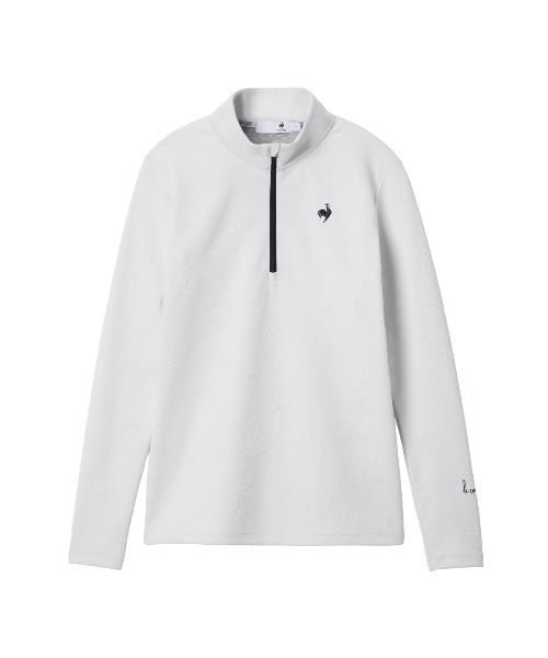 le coq sportif GOLF(ルコックスポルティフゴルフ)の「【le coq sportif GOLF】長袖ハーフジップモックネックシャツ ゴルフウェア(Tシャツ/カットソー・レディース・ネイビー/パープル/ホワイト・S/M/L/XL)」の2枚目の写真