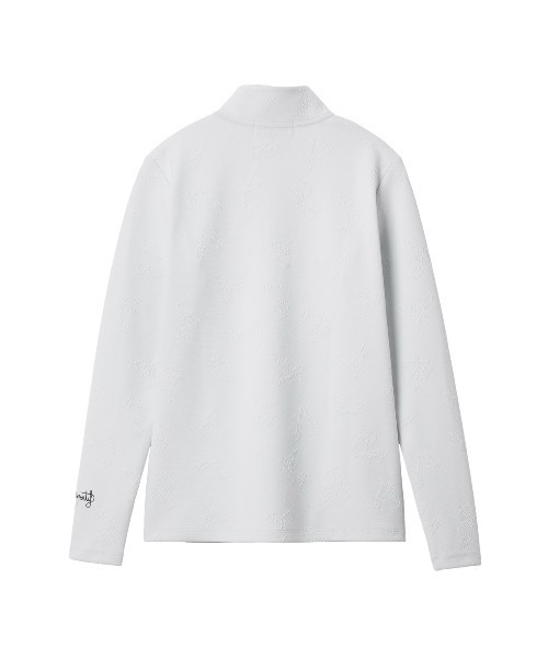 le coq sportif GOLF(ルコックスポルティフゴルフ)の「【le coq sportif GOLF】長袖ハーフジップモックネックシャツ ゴルフウェア(Tシャツ/カットソー・レディース・ネイビー/パープル/ホワイト・S/M/L/XL)」の4枚目の写真