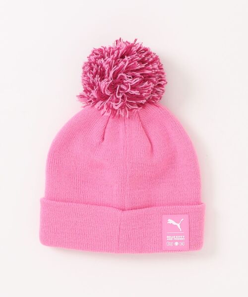PUMA（プーマ）の「《PUMA》PUMA X HK&FR ﾐｯﾄﾞ ｸﾗｳﾝ ﾎﾟﾑ ﾋﾞｰ（ニットキャップ/ビーニー・キッズ・ピンク・S/M）」の2枚目の写真