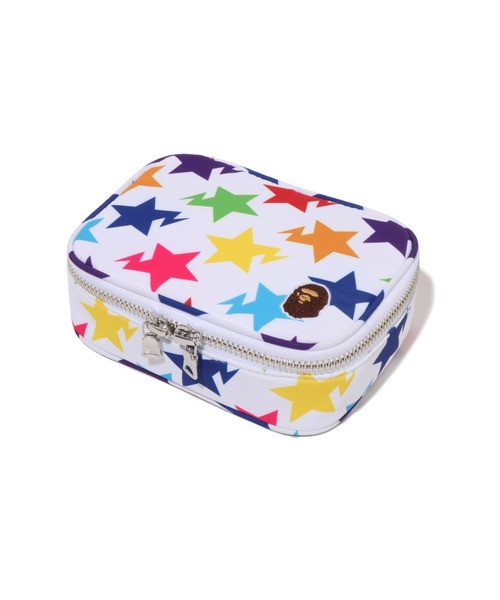 A BATHING APE（アベイシングエイプ）の「STA PATTERN AMENITY POUCH TRAVEL（ポーチ・メンズ・ホワイト/ブラック・FREE）」の3枚目の写真