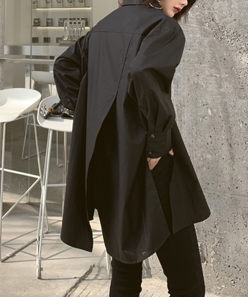 セール】サイドスリットオーバーサイズシャツ（シャツ/ブラウス