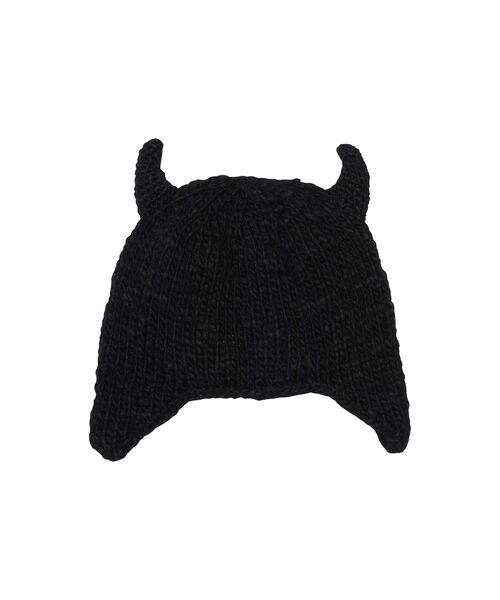 SEE NO EVIL 手編みニットキャップ　黒 HYSTERIC GLAMOUR（ヒステリックグラマー）の「SEE NO EVIL 手編み