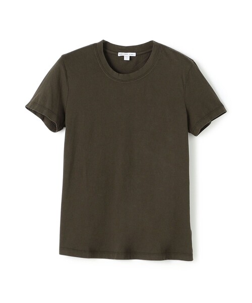 JAMES PERSE(ジェームスパース)の「ベーシック クルーネックTシャツ WLJ3114(Tシャツ/カットソー・レディース・ダークブラウン/ライトブルー・1/0)」の2枚目の写真