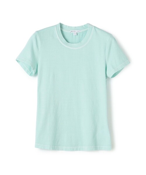 JAMES PERSE(ジェームスパース)の「ベーシック クルーネックTシャツ WLJ3114(Tシャツ/カットソー・レディース・ダークブラウン/ライトブルー・1/0)」の1枚目の写真