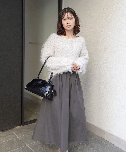 CORNERS（コーナーズ）の「フェザーヤーンニット×フレアーワンピースセット（ワンピース・レディース・ブラック/グレー・M）」の5枚目の写真