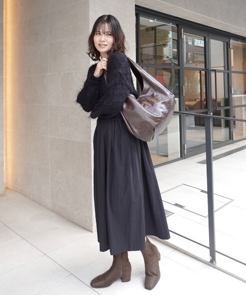 CORNERS（コーナーズ）の「フェザーヤーンニット×フレアーワンピースセット（ワンピース・レディース・ブラック/グレー・M）」の10枚目の写真