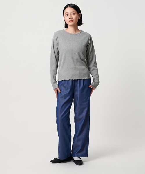 A DAY IN THE LIFE UNITED ARROWS(アデイインザライフユナイテッドアローズ)の「ラメ リブ メローカットソー<A DAY IN THE LIFE>(Tシャツ/カットソー・レディース・ブラック/ライトブルー/グレー系/ナチュラル・FREE)」の6枚目の写真
