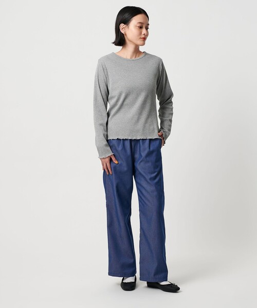 A DAY IN THE LIFE UNITED ARROWS(アデイインザライフユナイテッドアローズ)の「ラメ リブ メローカットソー<A DAY IN THE LIFE>(Tシャツ/カットソー・レディース・ブラック/ライトブルー/グレー系/ナチュラル・FREE)」の7枚目の写真