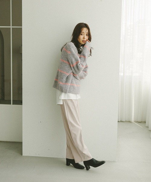 GLOBAL WORK（グローバルワーク）の「イージーケアコーデュロイワイドパンツ/575182（その他パンツ・レディース・フューシャピンク/グレー系その他/ブラック/ライトグレー・SMALL/MEDIUM/LARGE）」の7枚目の写真