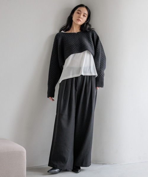 LOWRYS FARM（ローリーズファーム）の「ケーブルメニウェイプルオーバー  599583（ニット/セーター・レディース・アイボリー/ブラック・FREE）」の8枚目の写真