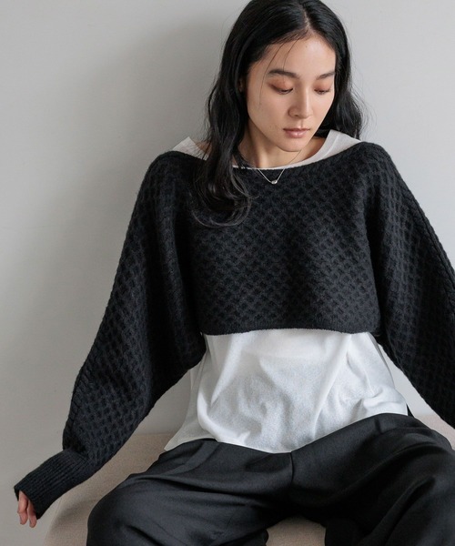 LOWRYS FARM（ローリーズファーム）の「ケーブルメニウェイプルオーバー  599583（ニット/セーター・レディース・アイボリー/ブラック・FREE）」の10枚目の写真