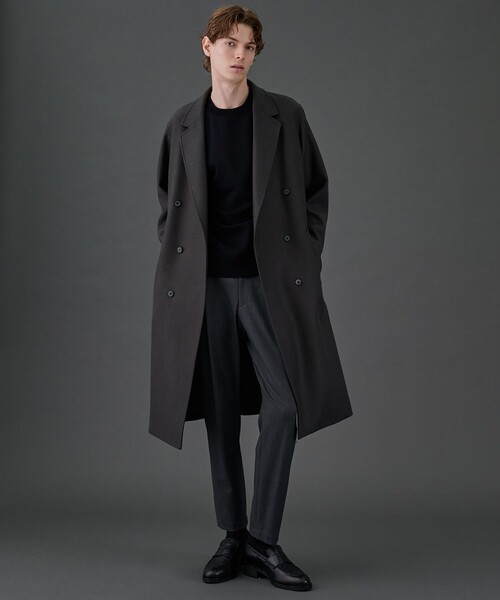 新作】超撥水140S ダブルチェスターコート ｜保温 / 撥水 / 毛玉防止