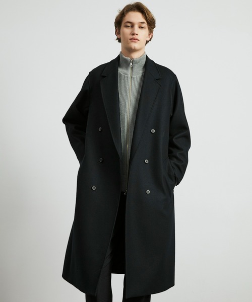 新作】超撥水140S ダブルチェスターコート ｜保温 / 撥水 / 毛玉防止