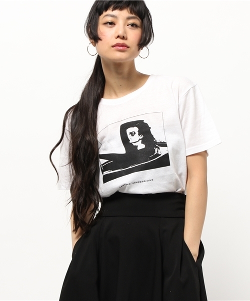 CRYSTAL BALL（クリスタルボール）の「Lady Print TS M/Tシャツ/ユニセックス/ペアルック（Tシャツ/カットソー・レディース・ブラック/ホワイト・LARGE/MEDIUM）」の4枚目の写真