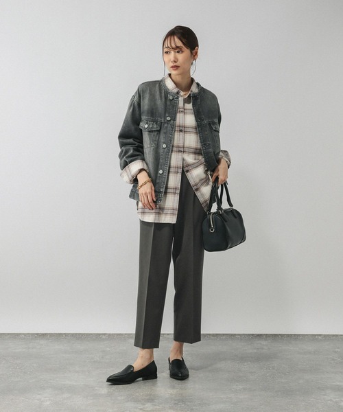 GLOBAL WORK（グローバルワーク）の「あったかウツクシルエット極みストレートパンツ/580788（その他パンツ・レディース・ブラック/ブラウン系その他6/グレー系その他7/ネイビー・MEDIUM/S-Long/XL-Long/X-LARGE/LARGE/SMALL/L-Long/M-Long/X-SMALL）」の10枚目の写真