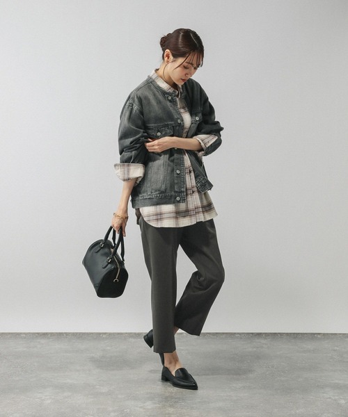 GLOBAL WORK（グローバルワーク）の「あったかウツクシルエット極みストレートパンツ/580788（その他パンツ・レディース・ブラック/ブラウン系その他6/グレー系その他7/ネイビー・MEDIUM/S-Long/XL-Long/X-LARGE/LARGE/SMALL/L-Long/M-Long/X-SMALL）」の11枚目の写真