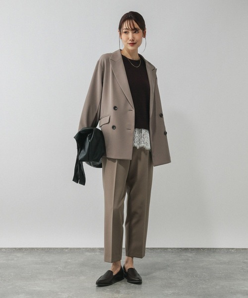 GLOBAL WORK（グローバルワーク）の「あったかウツクシルエット極みストレートパンツ/580788（その他パンツ・レディース・ブラック/ブラウン系その他6/グレー系その他7/ネイビー・MEDIUM/S-Long/XL-Long/X-LARGE/LARGE/SMALL/L-Long/M-Long/X-SMALL）」の14枚目の写真