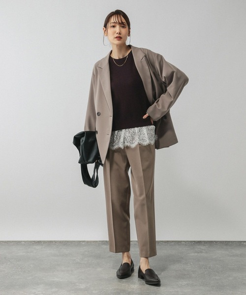 GLOBAL WORK（グローバルワーク）の「あったかウツクシルエット極みストレートパンツ/580788（その他パンツ・レディース・ブラック/ブラウン系その他6/グレー系その他7/ネイビー・MEDIUM/S-Long/XL-Long/X-LARGE/LARGE/SMALL/L-Long/M-Long/X-SMALL）」の16枚目の写真