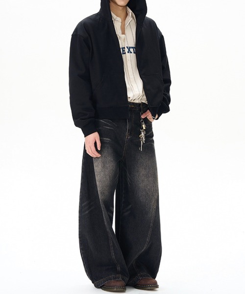 WESTBOY(ウエストボーイ)の「ヴィンテージ加工 カーブデニムパンツ WO25W3PT02【WB ORIGINALS】【2025AW】(デニムパンツ・メンズ・ブルー/ブラック・XL/M/L)」の9枚目の写真