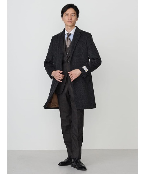 Perfect Suit FActory（パーフェクトスーツファクトリー）の「ウール100％　ビーバーチェスターコート　ミディアムグレー/ベージュ/ブラウン（チェスターコート・メンズ・ベージュ/ダークブラウン/グレー・S/M/L/LL/AB（L）/XL-AB）」の20枚目の写真