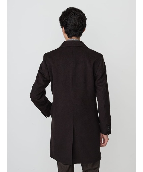 Perfect Suit FActory（パーフェクトスーツファクトリー）の「ウール100％　ビーバーチェスターコート　ミディアムグレー/ベージュ/ブラウン（チェスターコート・メンズ・ベージュ/ダークブラウン/グレー・S/M/L/LL/AB（L）/XL-AB）」の5枚目の写真