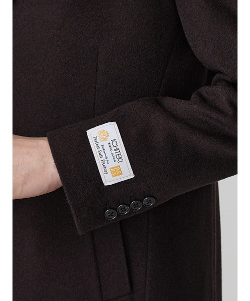 Perfect Suit FActory（パーフェクトスーツファクトリー）の「ウール100％　ビーバーチェスターコート　ミディアムグレー/ベージュ/ブラウン（チェスターコート・メンズ・ベージュ/ダークブラウン/グレー・S/M/L/LL/AB（L）/XL-AB）」の7枚目の写真